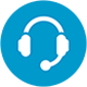 head phone icon in blue background
